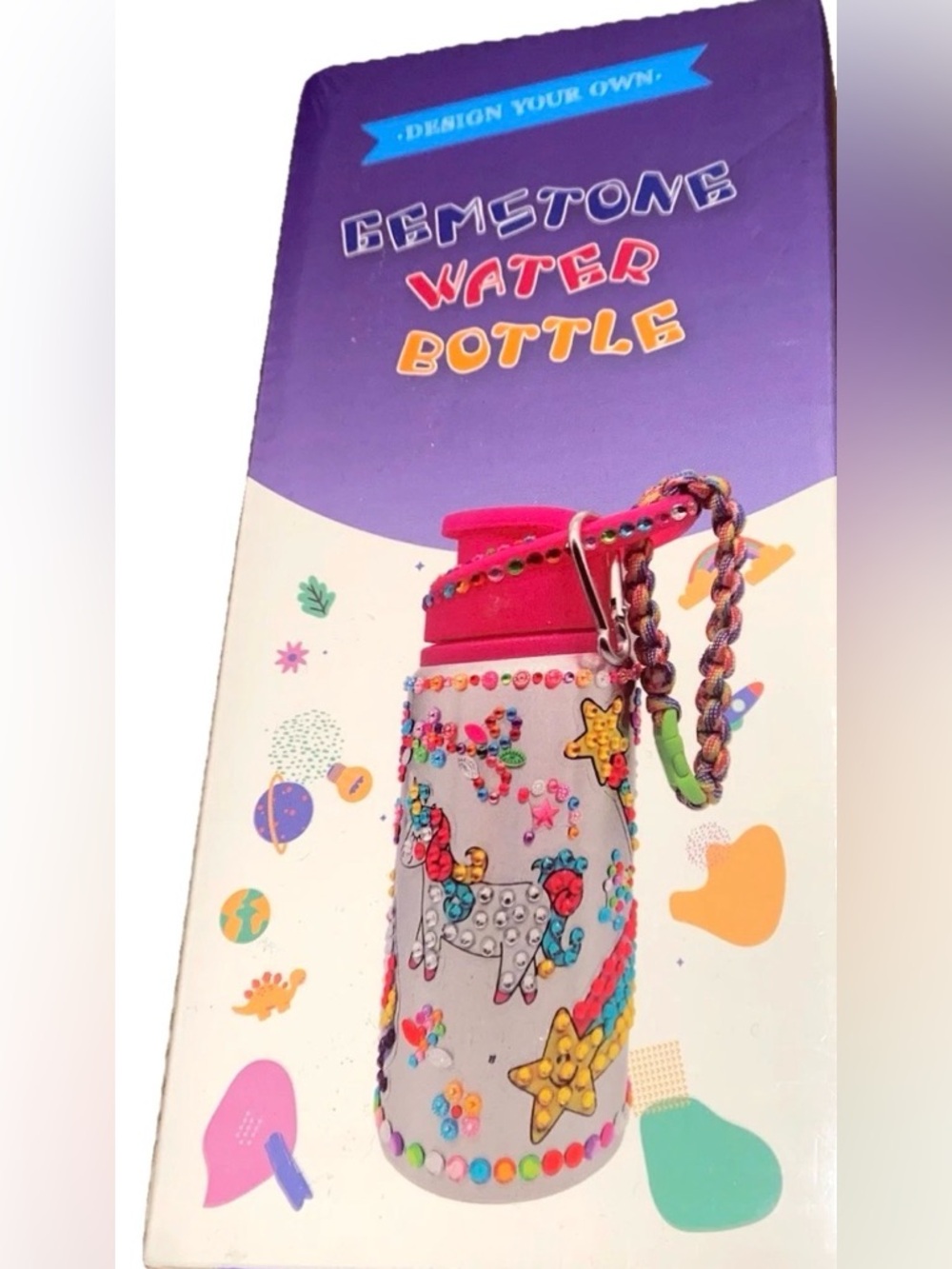 Kids Gemstone Water Bottle Decorate Your Own